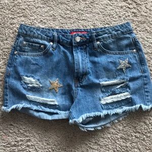 Guess jean shorts w stars